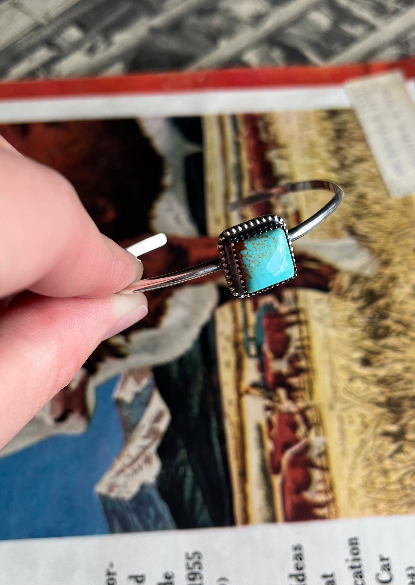 Number 8 Mine Turquoise Simple Cuff