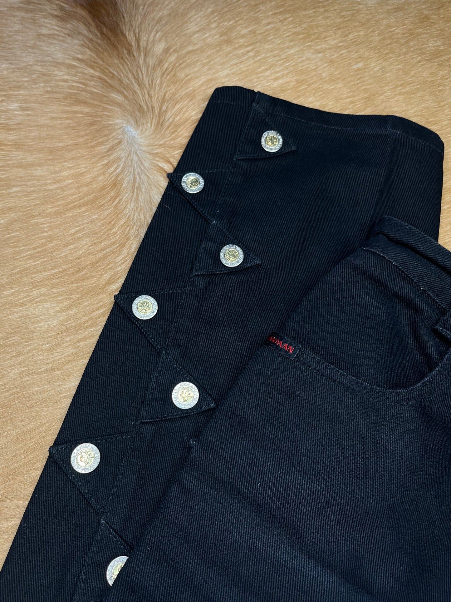 Black Lawmans with Side Buttons, Size 9