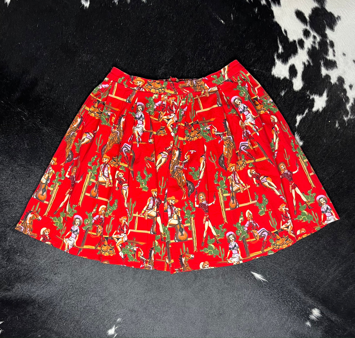 Vintage Handmade Western Print Skirt