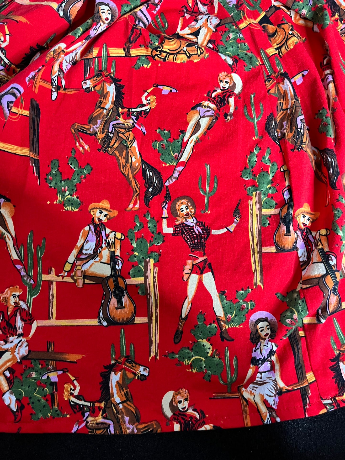 Vintage Handmade Western Print Skirt