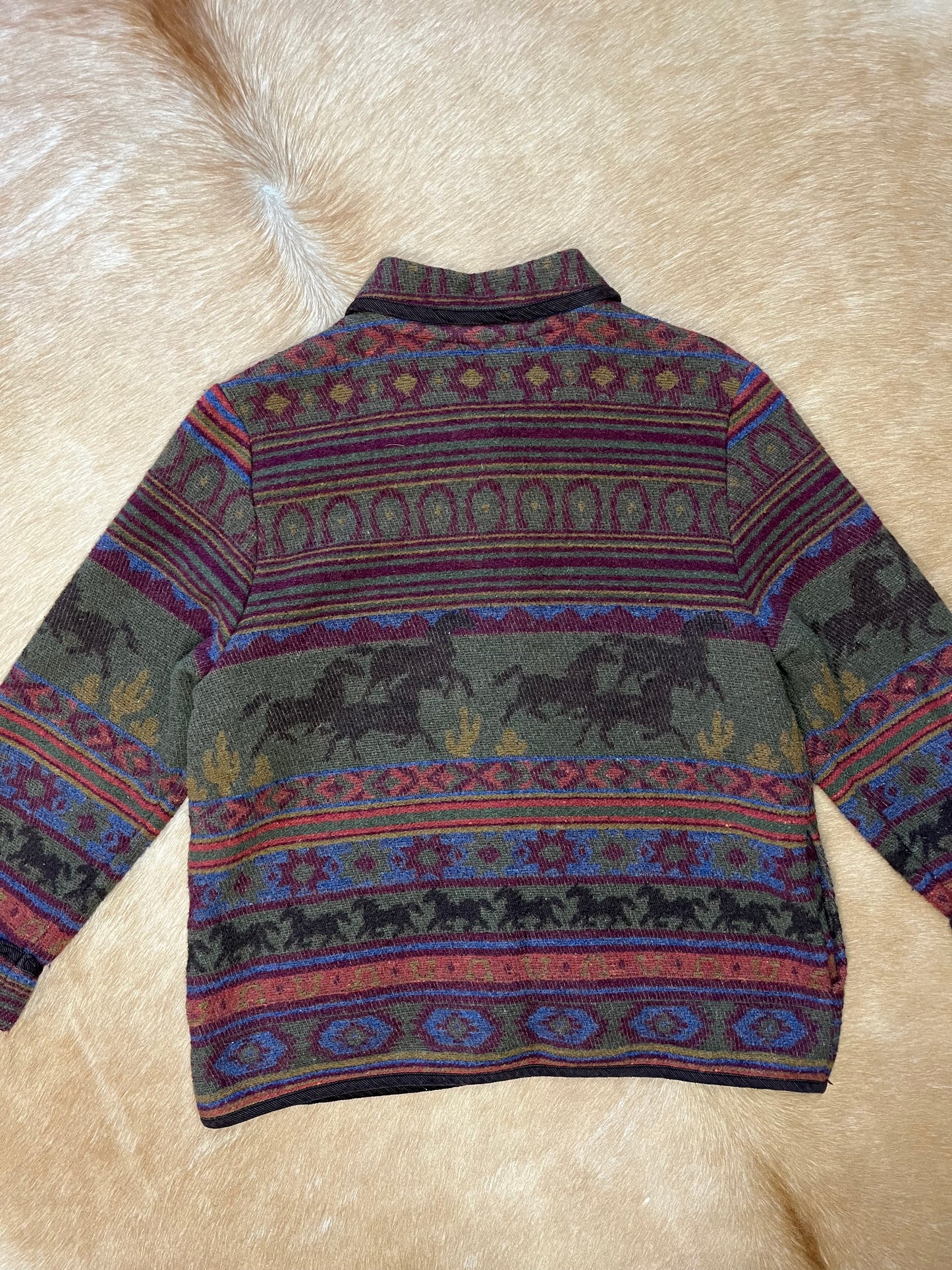 Vintage Horse Sweater Jacket, Medium