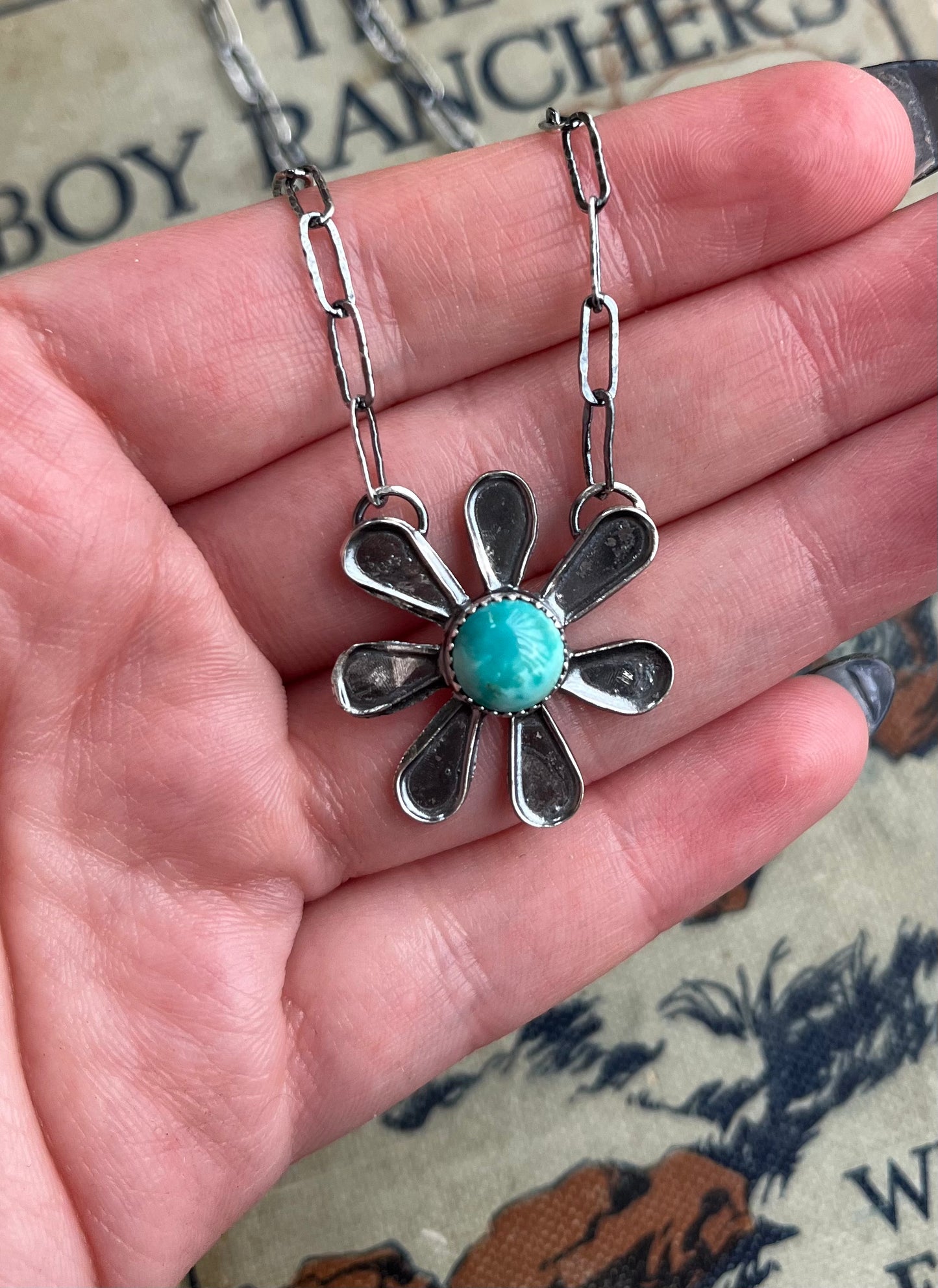Pilot Mountain Turquoise Flower Necklace