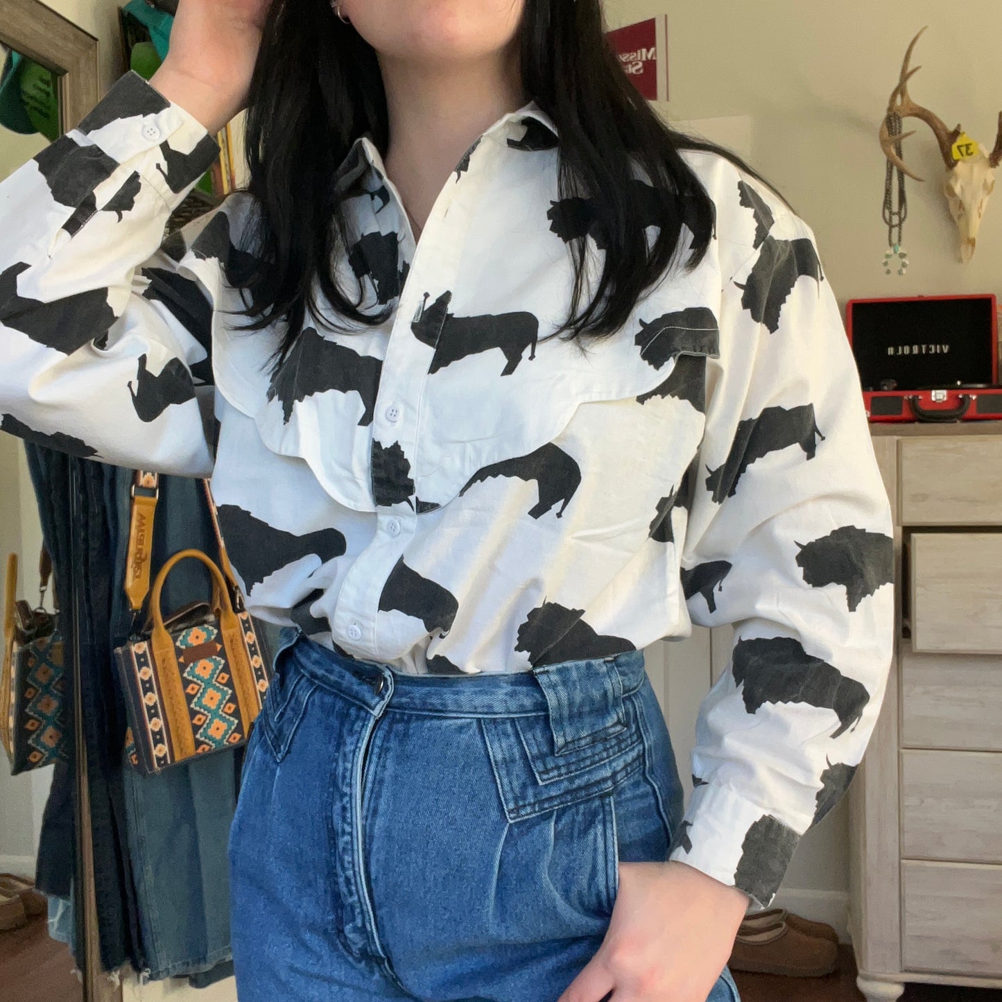 Women's VTG Buffalo Button Up, Large