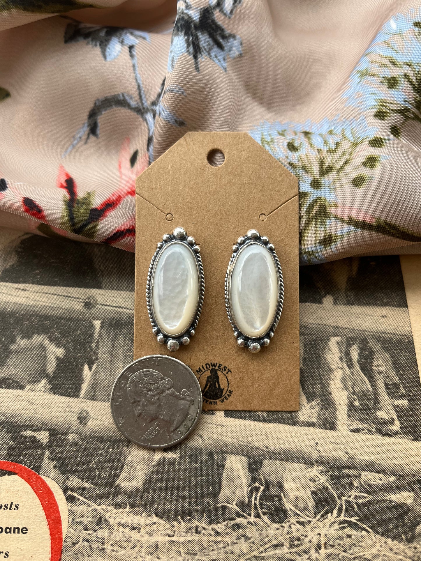 Mother of Pearl Stud Earrings