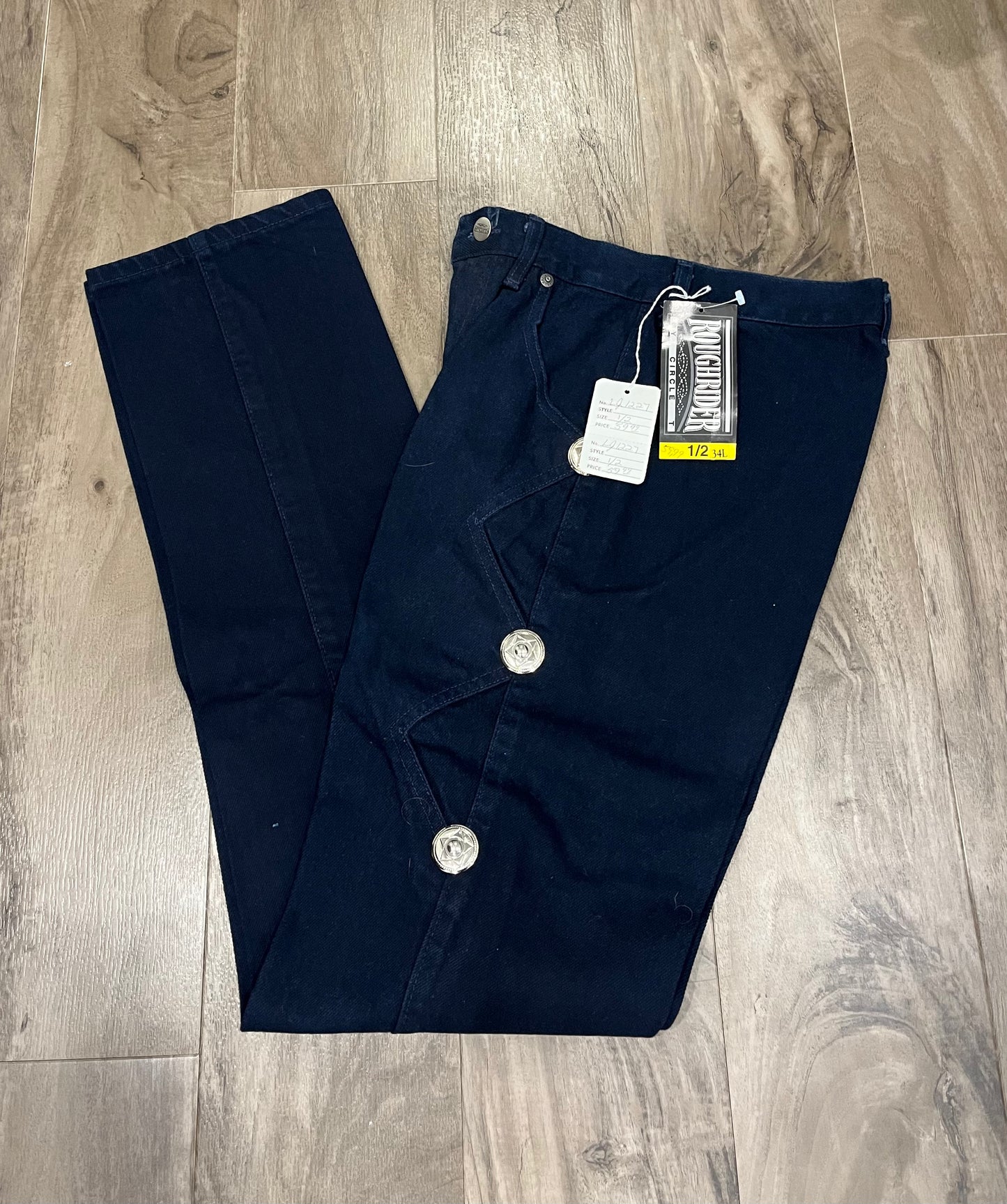 Deadstock Navy Roughriders w/ Concho Details, Size 1/2