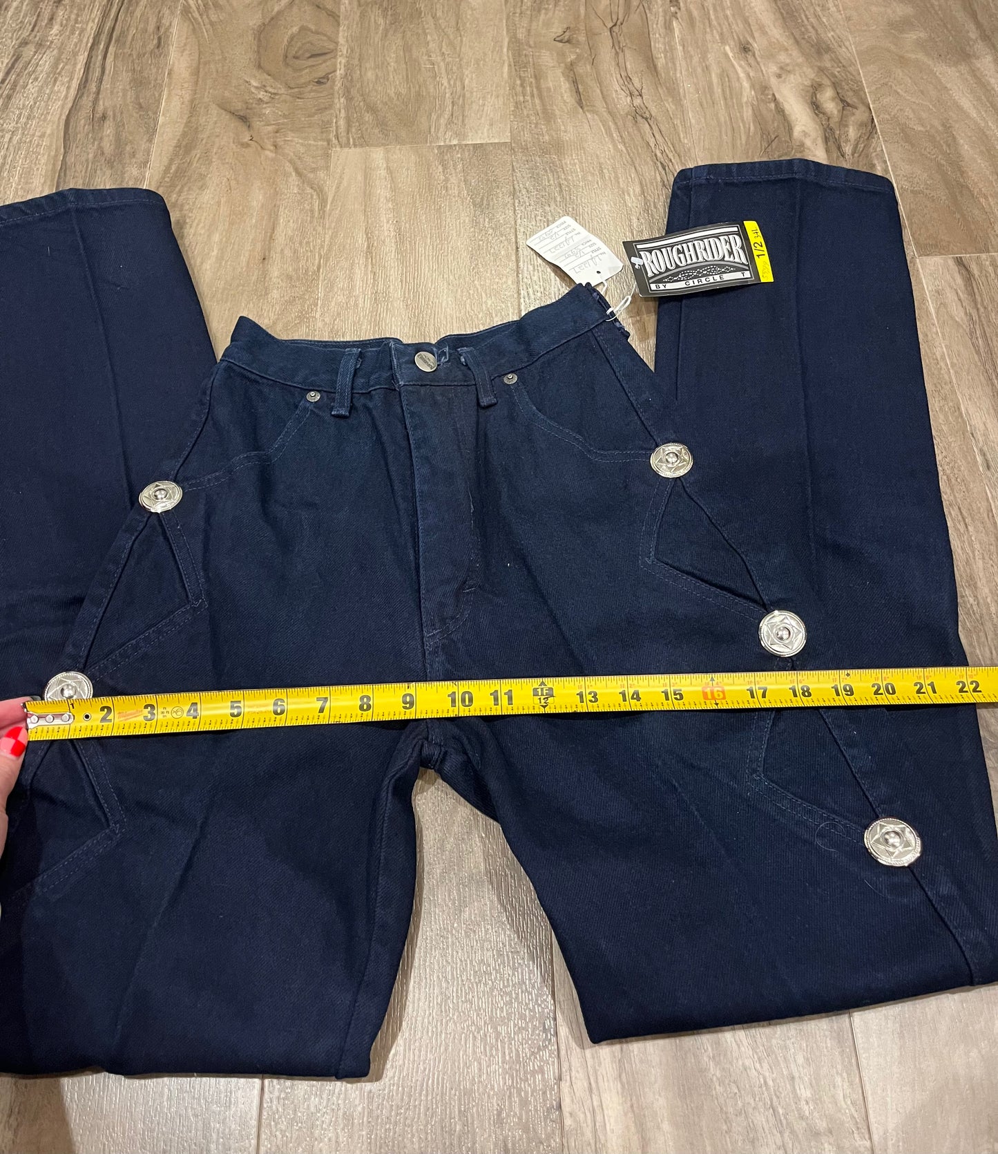 Deadstock Navy Roughriders w/ Concho Details, Size 1/2