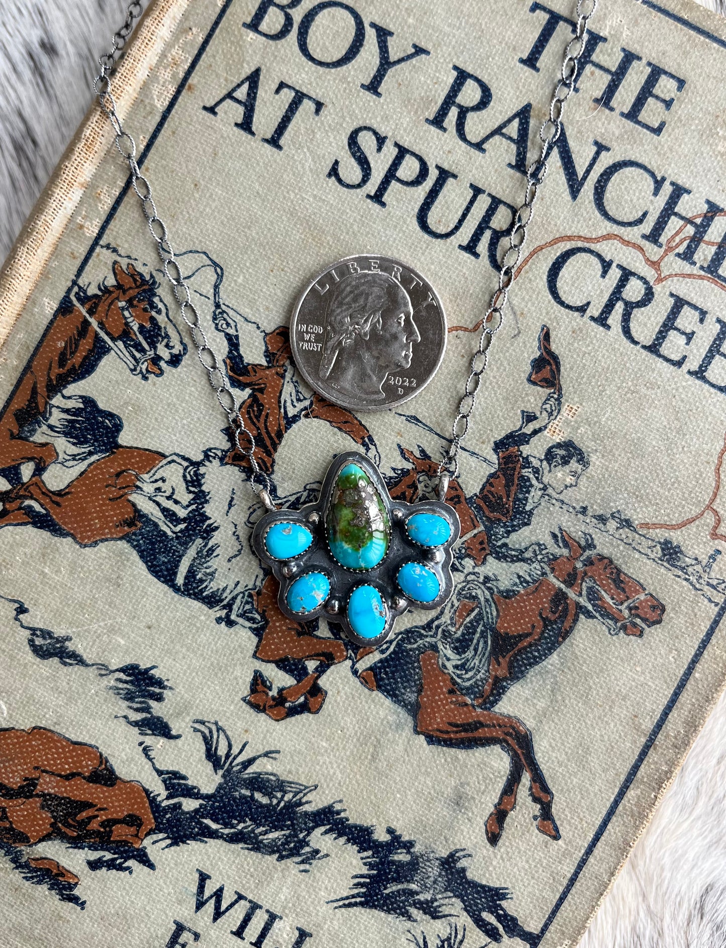 Turquoise Half Cluster Necklace