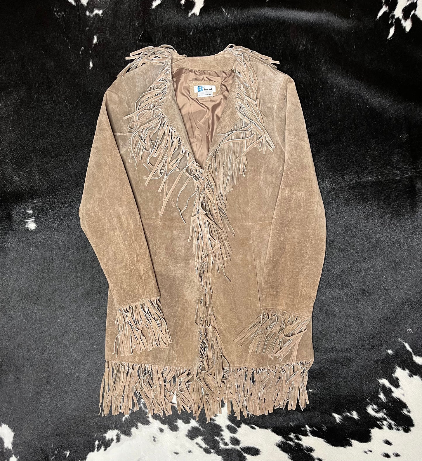 Vintage Genuine Leather Suede Coat, Large