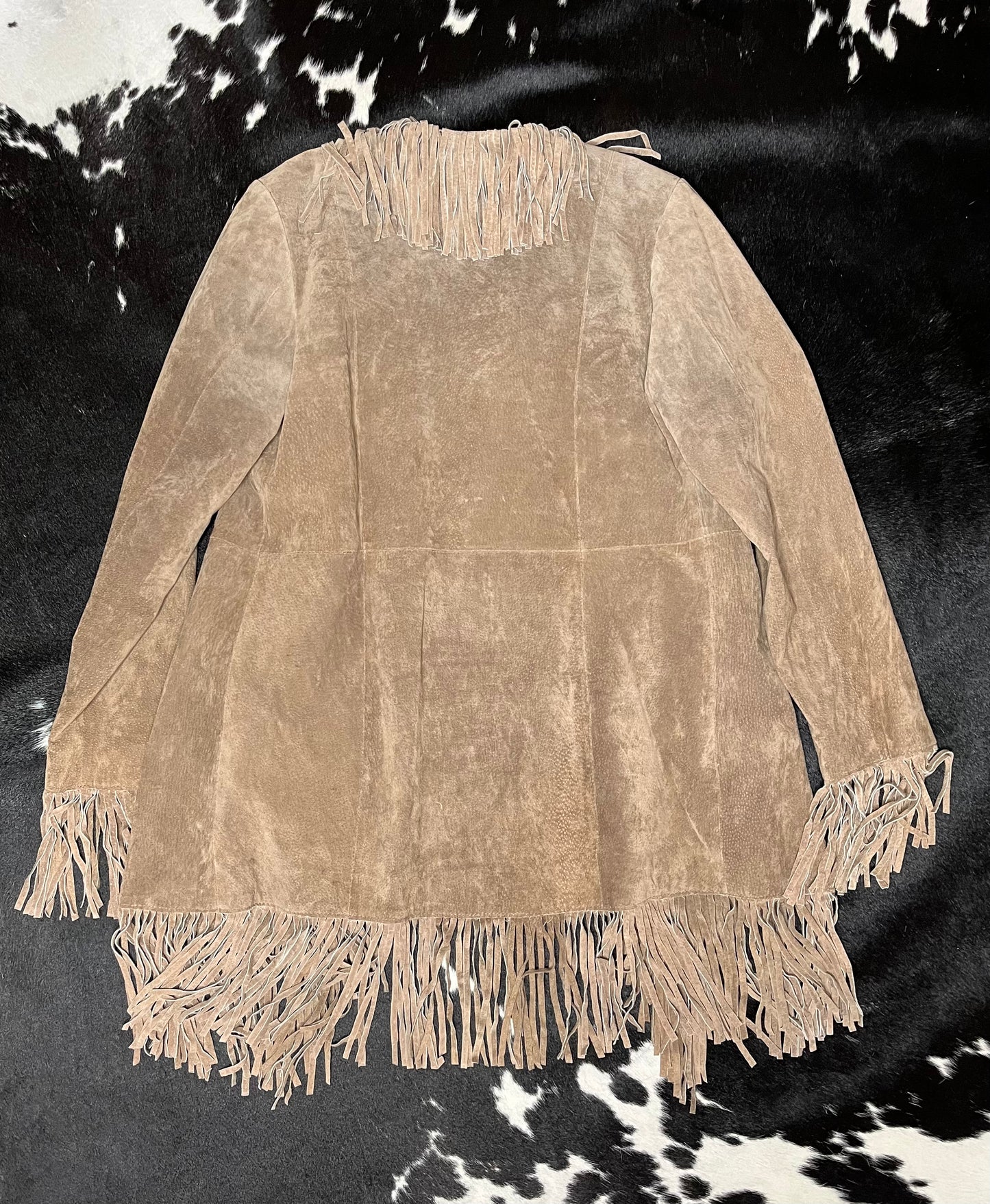 Vintage Genuine Leather Suede Coat, Large