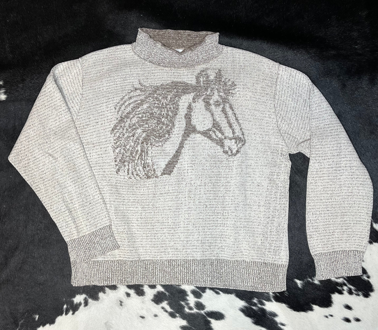 Modern Horse Mock-neck Sweater, XXL