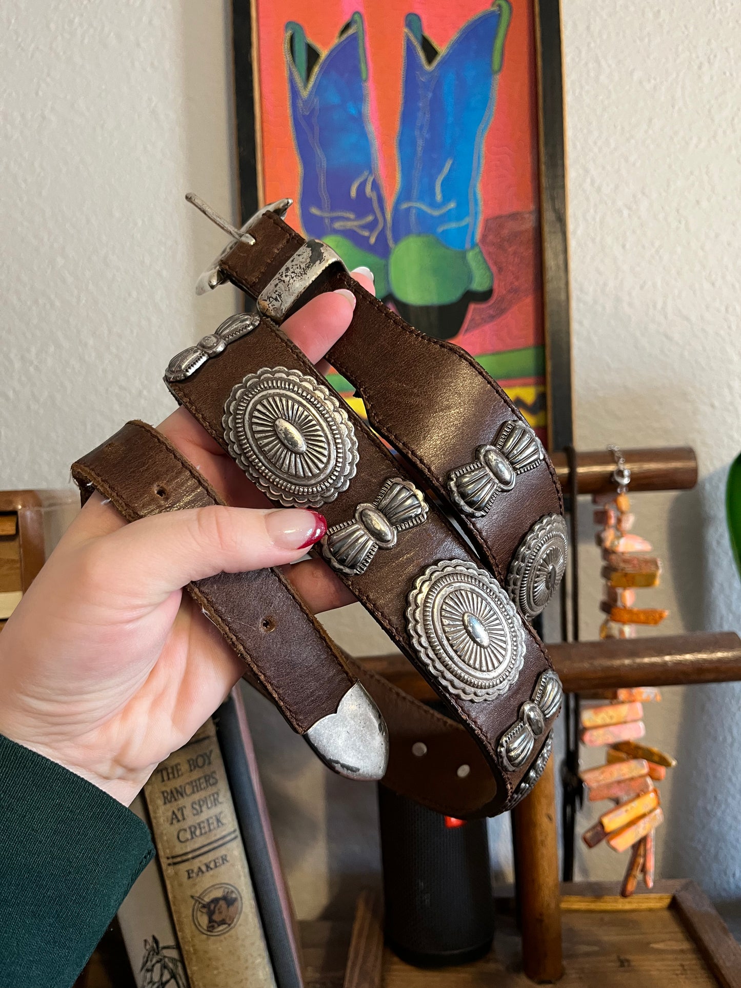 Vintage Concho Belt, Size 38