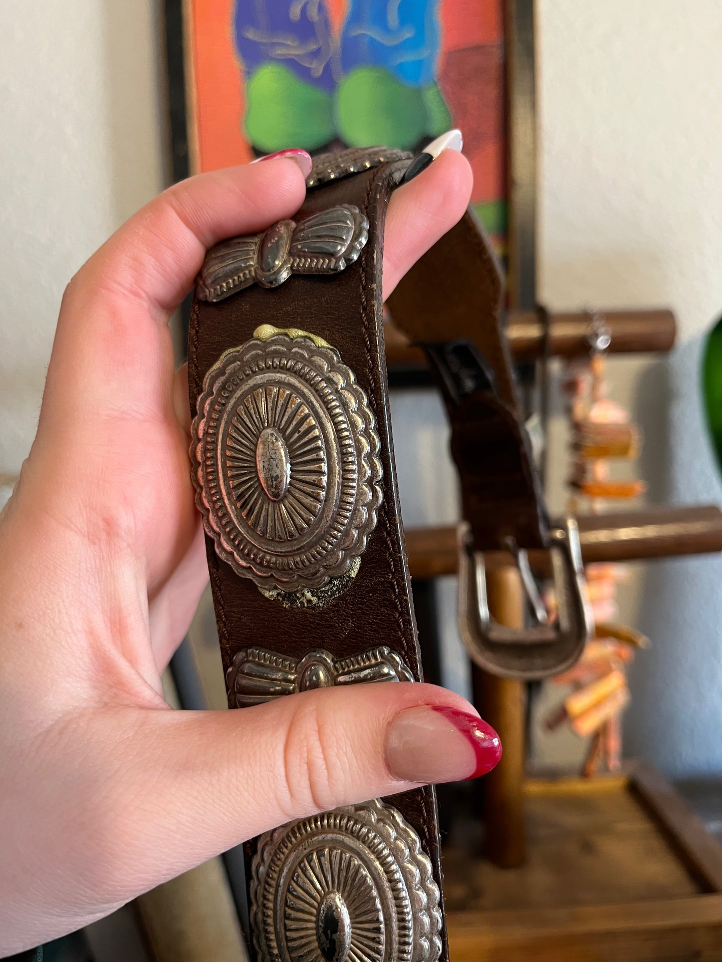 Vintage Concho Belt, Size 38