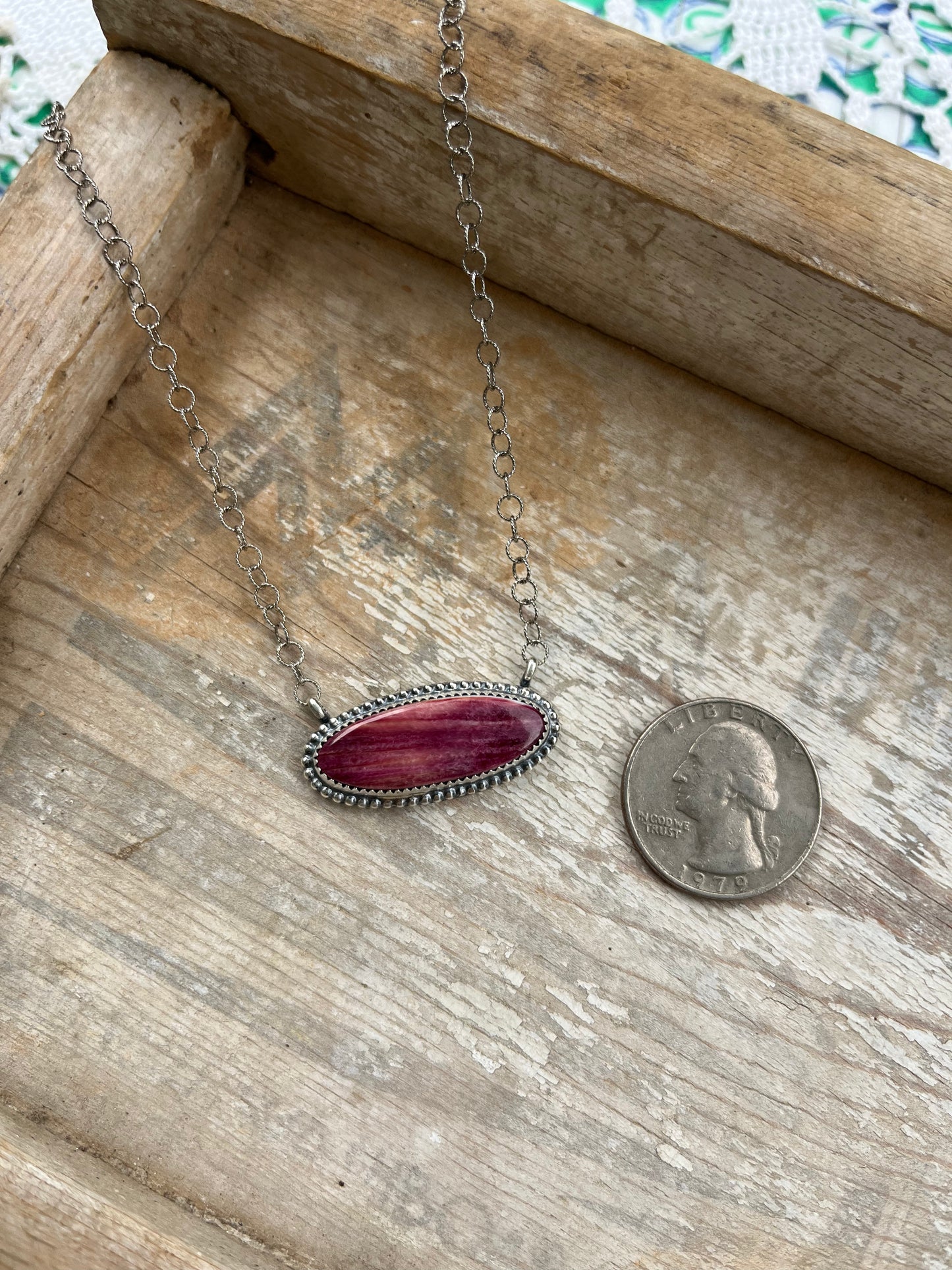 Purple Spiny Bar Necklace