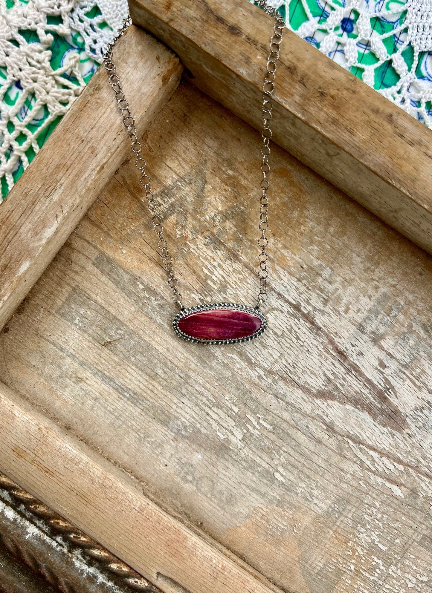 Purple Spiny Bar Necklace