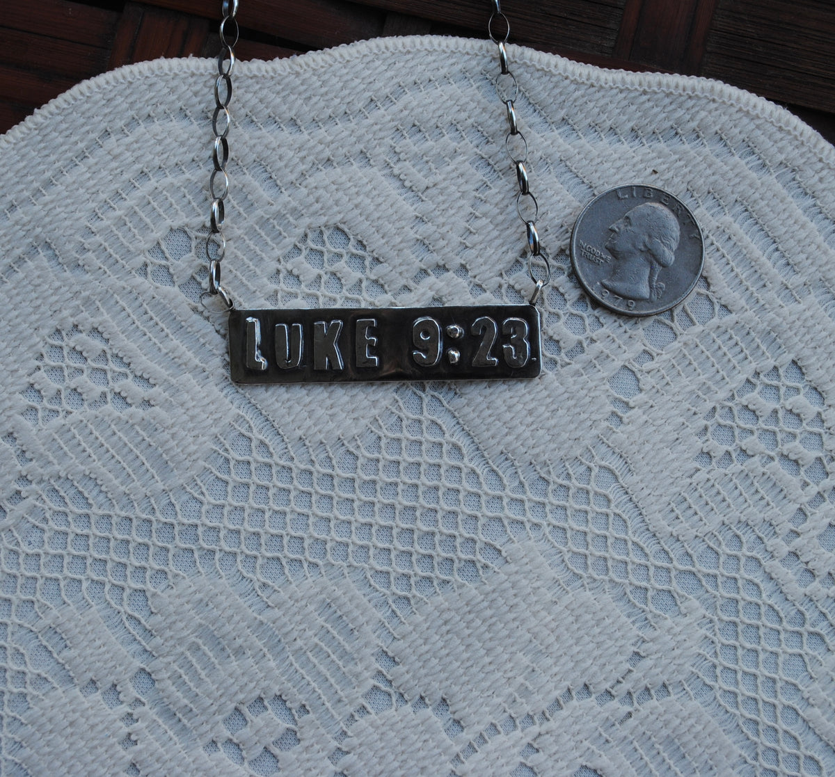 Luke 9:23 Bar Necklace