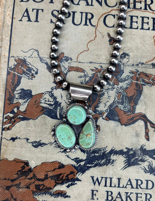 3 Stone Turquoise Mountain Pendant