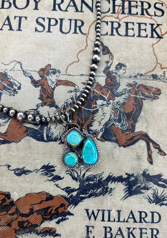3 Stone Pilot Mountain Turquoise Pendant