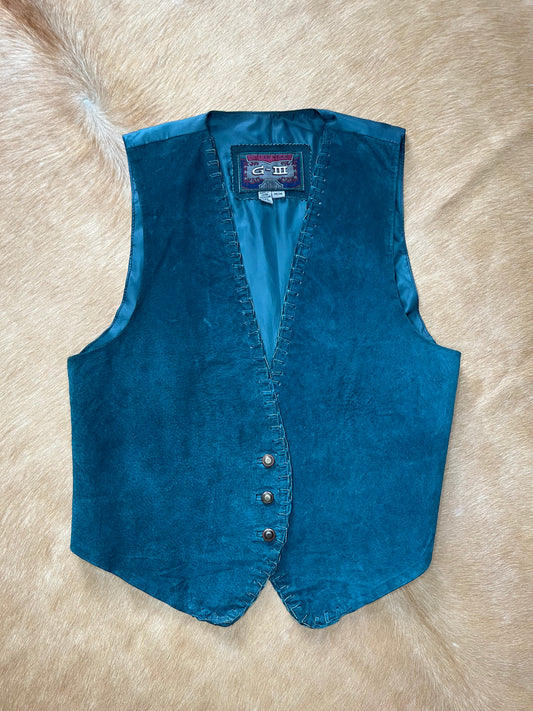 Men's Genuine Leather Vest, Size Medium