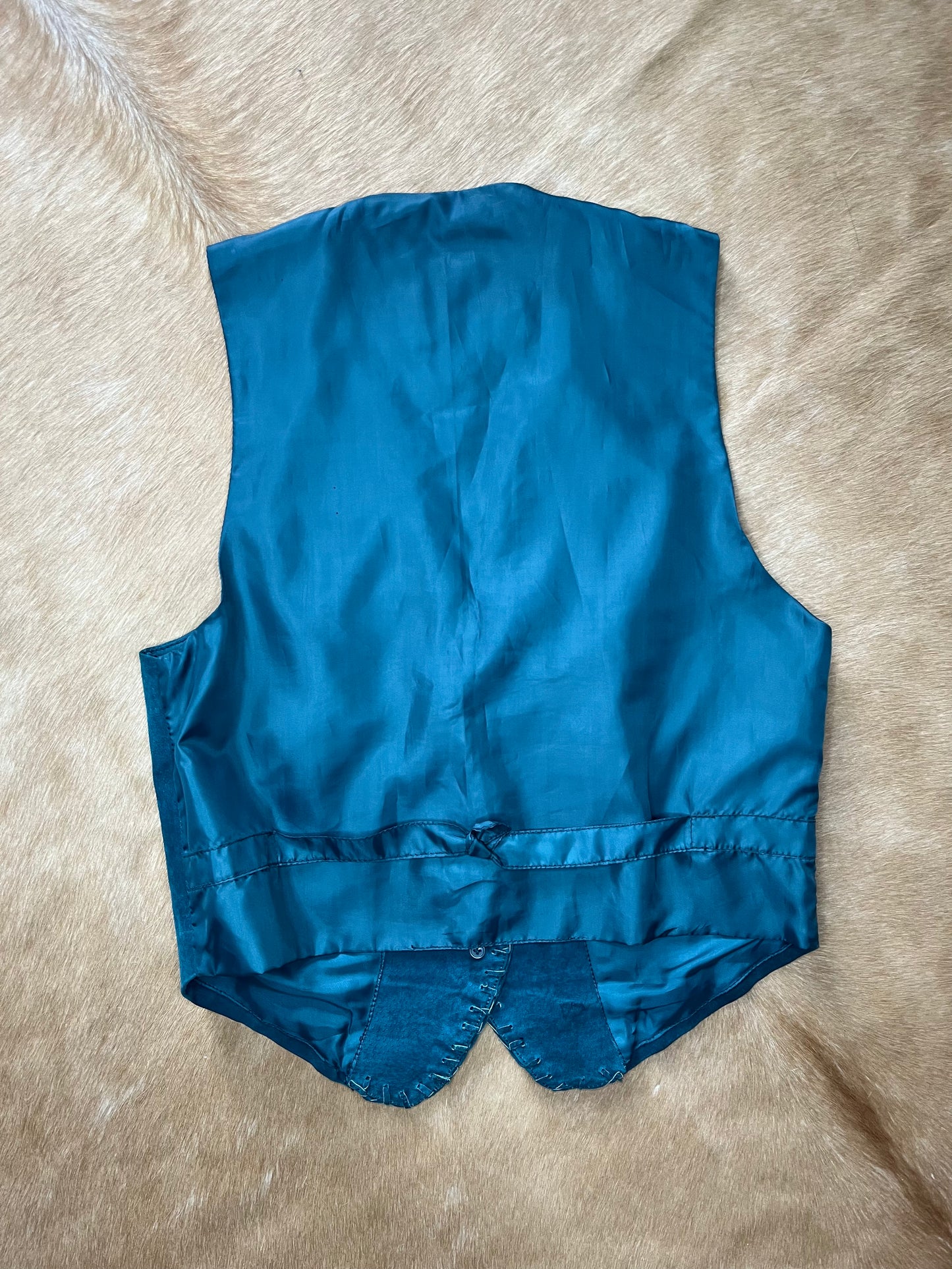 Men's Genuine Leather Vest, Size Medium