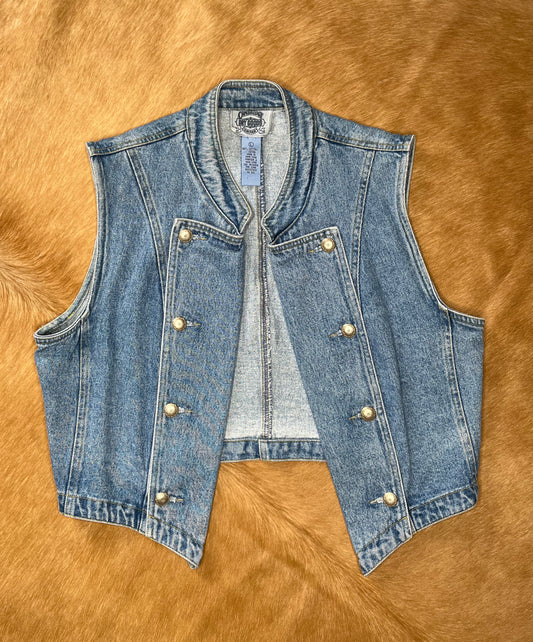 Women's Denim Vest, Size Large