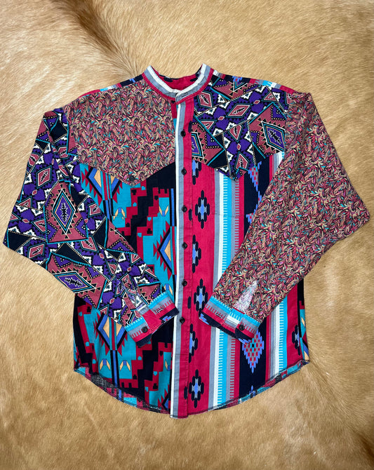 Collarless Panhandle Slim Button Up, Medium