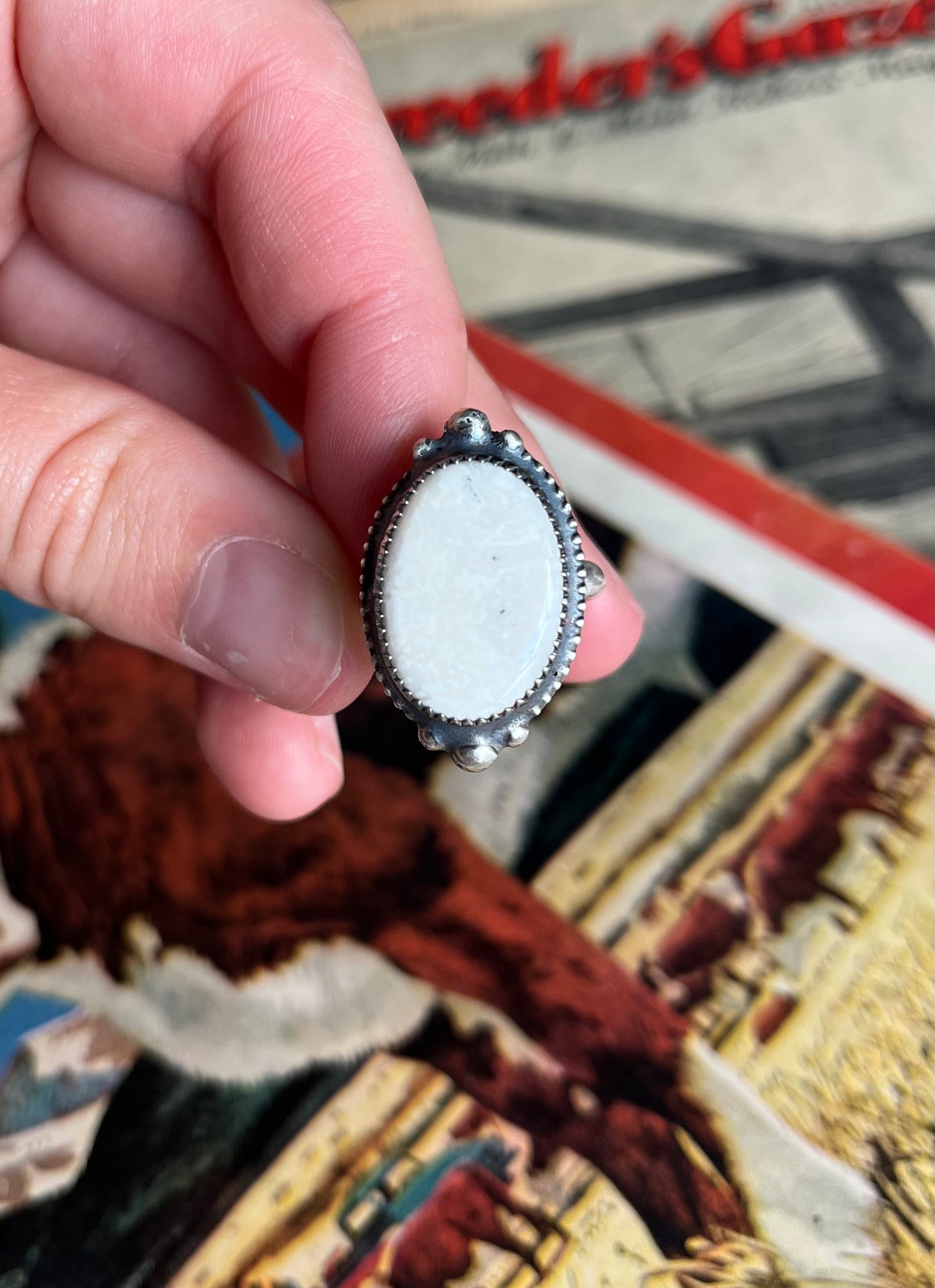 Size 7 White Buffalo Ring