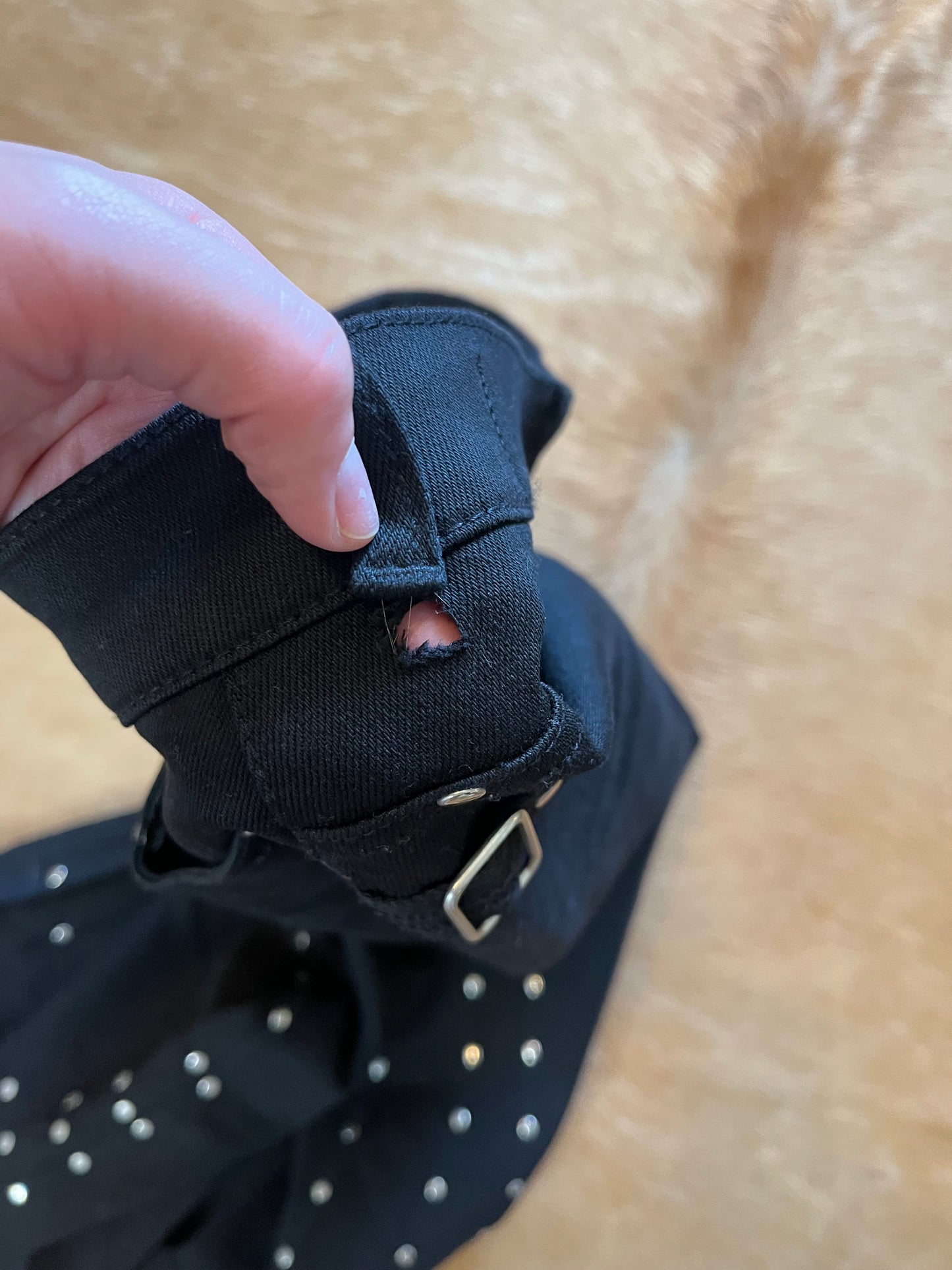Black Mid-Rise Studded Lawmans Size 9 Slim Fit (read description)