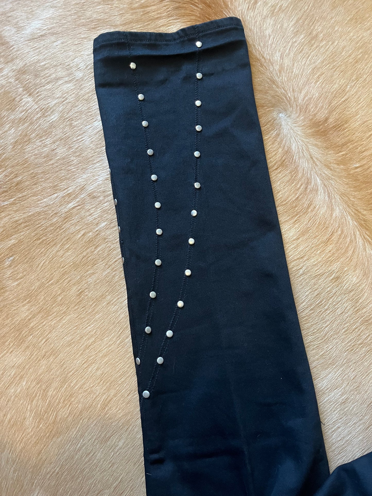Black Mid-Rise Studded Lawmans Size 9 Slim Fit (read description)