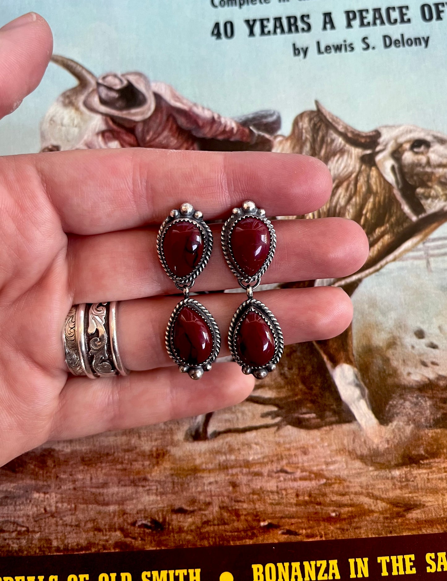 Bloody Bison Jasper Dangle Earrings