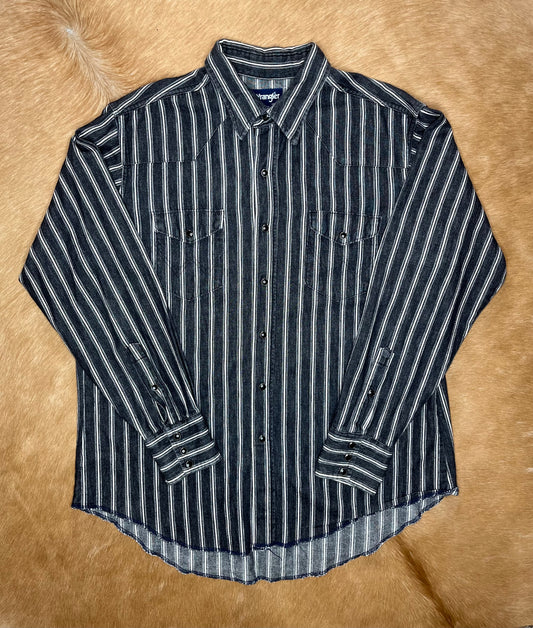 Men's Striped Wrangler Snap XL