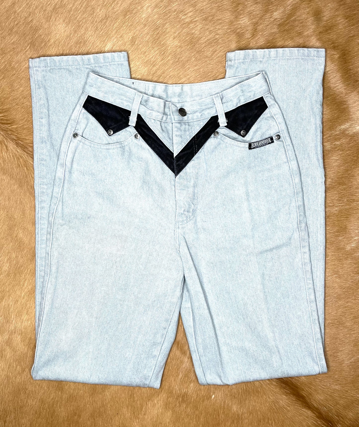 Grey & Black Color-block Roughriders 7/8