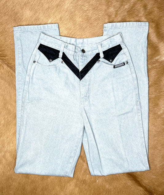 Grey & Black Color-block Roughriders 7/8