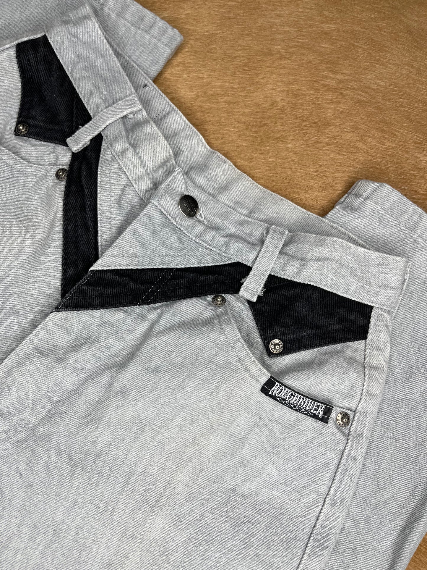 Grey & Black Color-block Roughriders 7/8