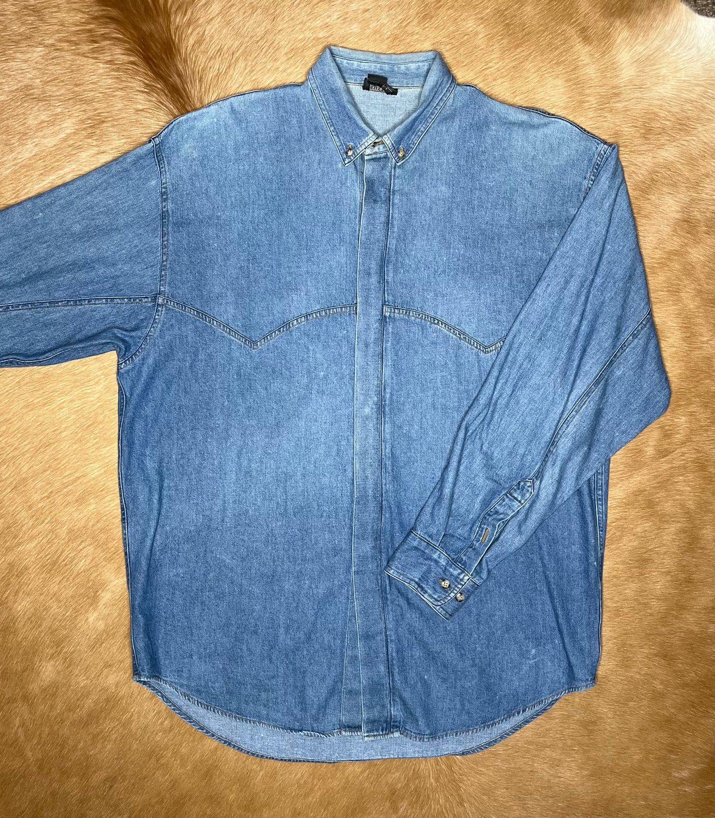 Men's Denim Button Up, Large