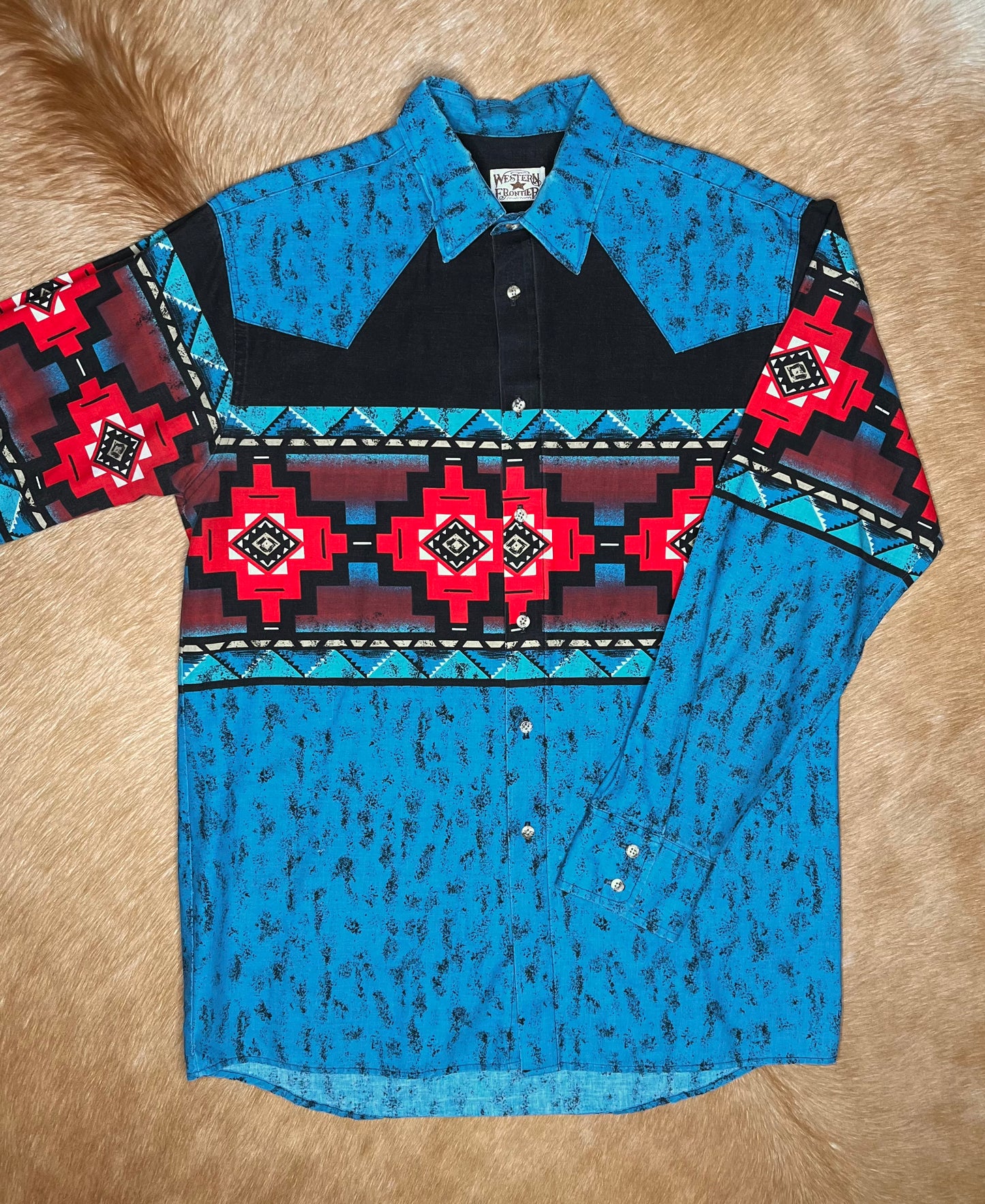 Men's Western Frontier Button Up, Large