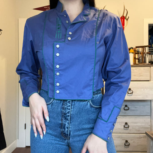 Women's VTG Cropped Wrangler Button Up, Large