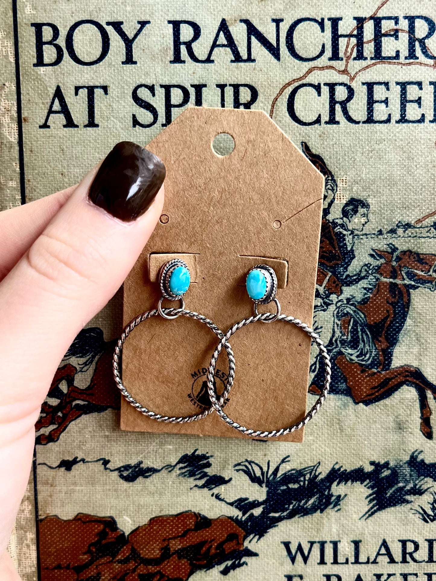 Blue Bird Stud Hoops