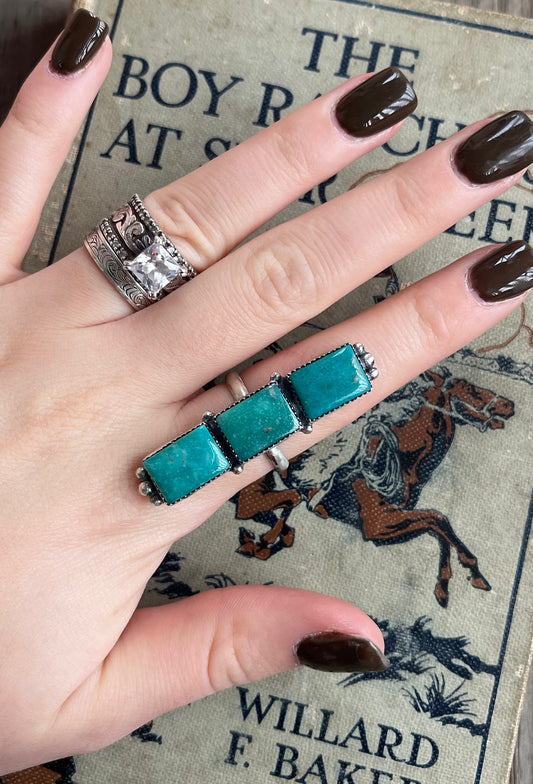 Three Stone Sonoran Gem Ring Size 9