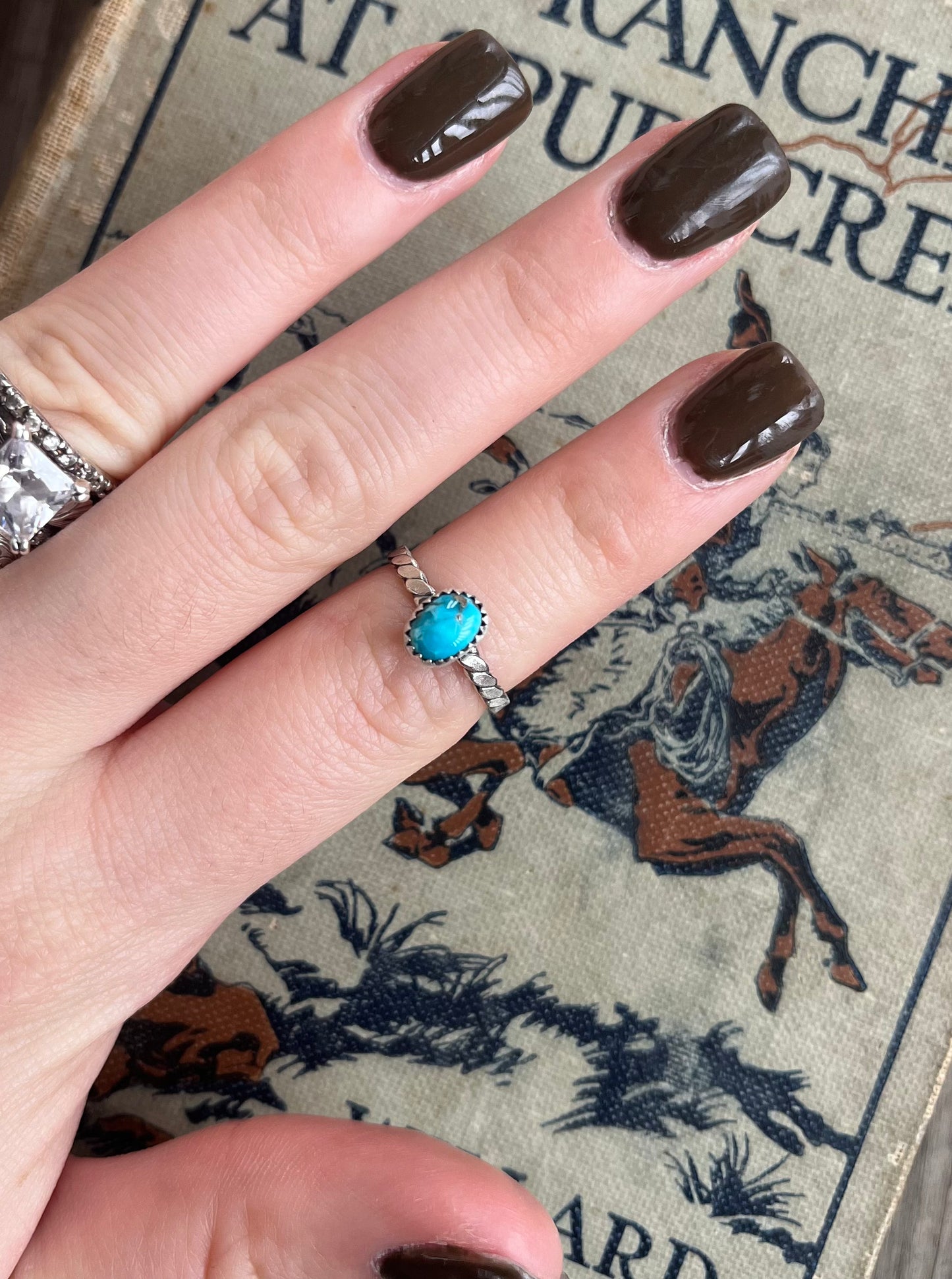 Blue Bird Stacker Twist Band Ring Size 5 1/2