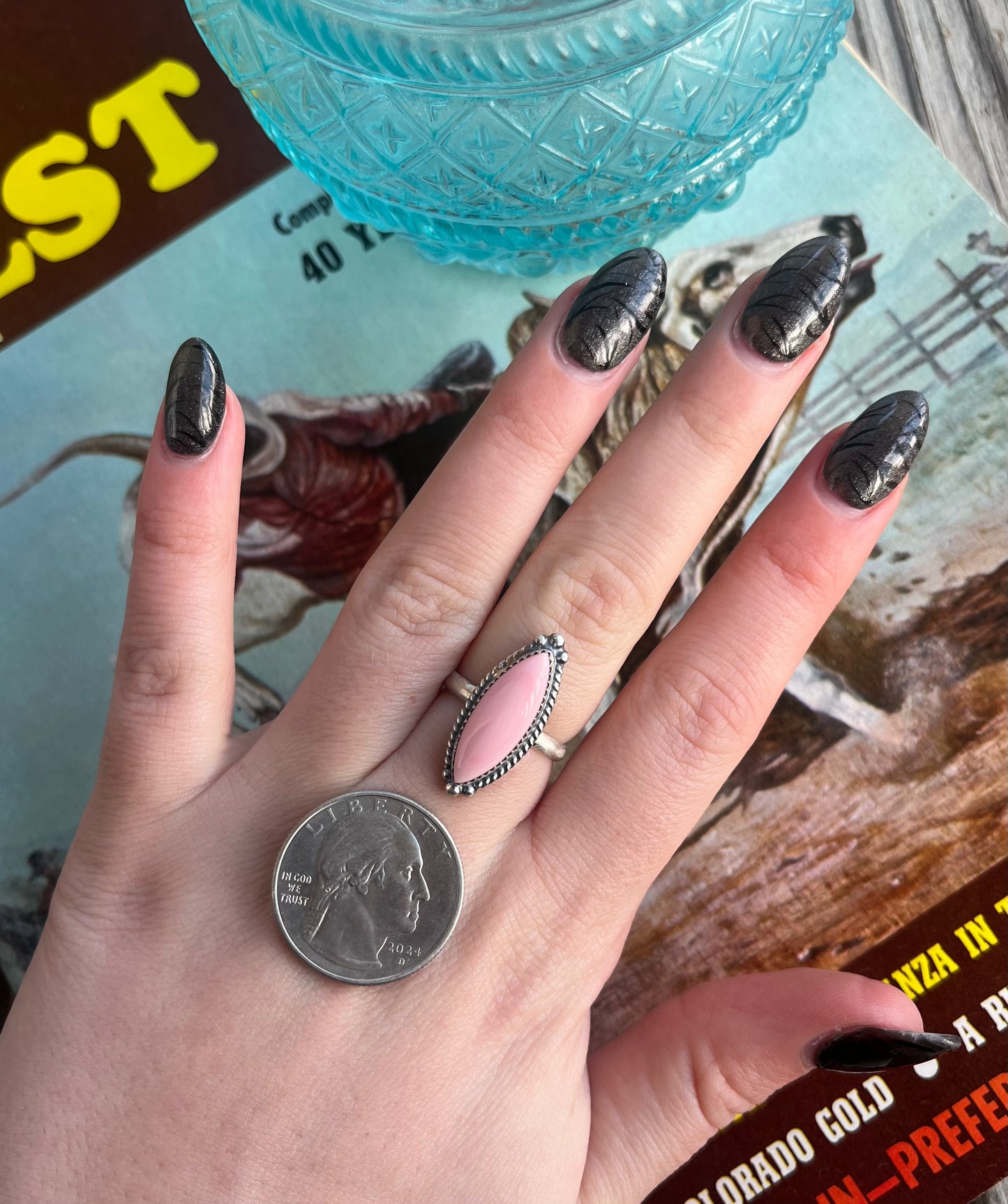 Pink Conch Ring Size 7