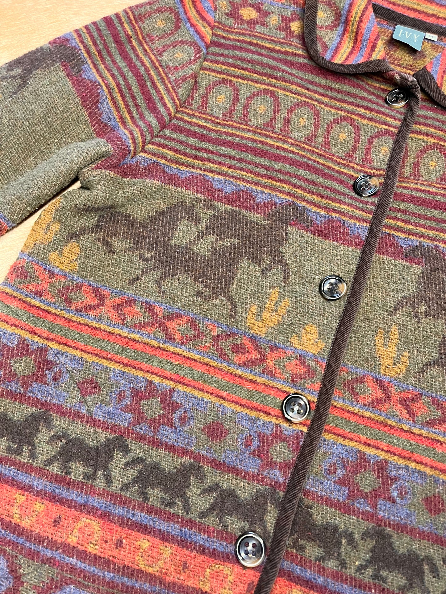 Vintage Horse Sweater Jacket, Medium