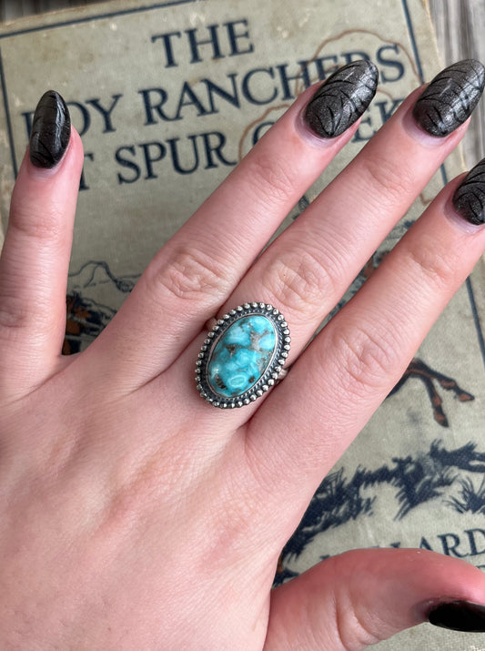 White Water Turquoise Ring Size 8