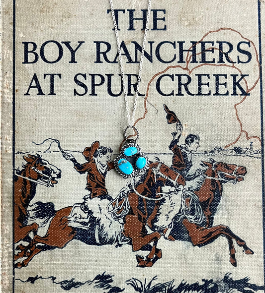 Mini Blue Bird Turquoise Cluster Necklace