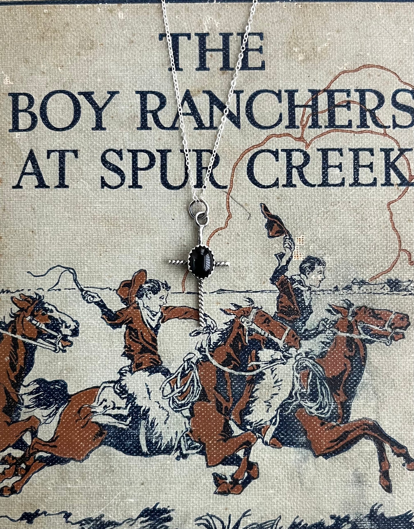 Black Onyx and Twist Rope Cross