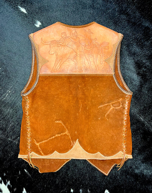 Hand-Tooled Leather Vest