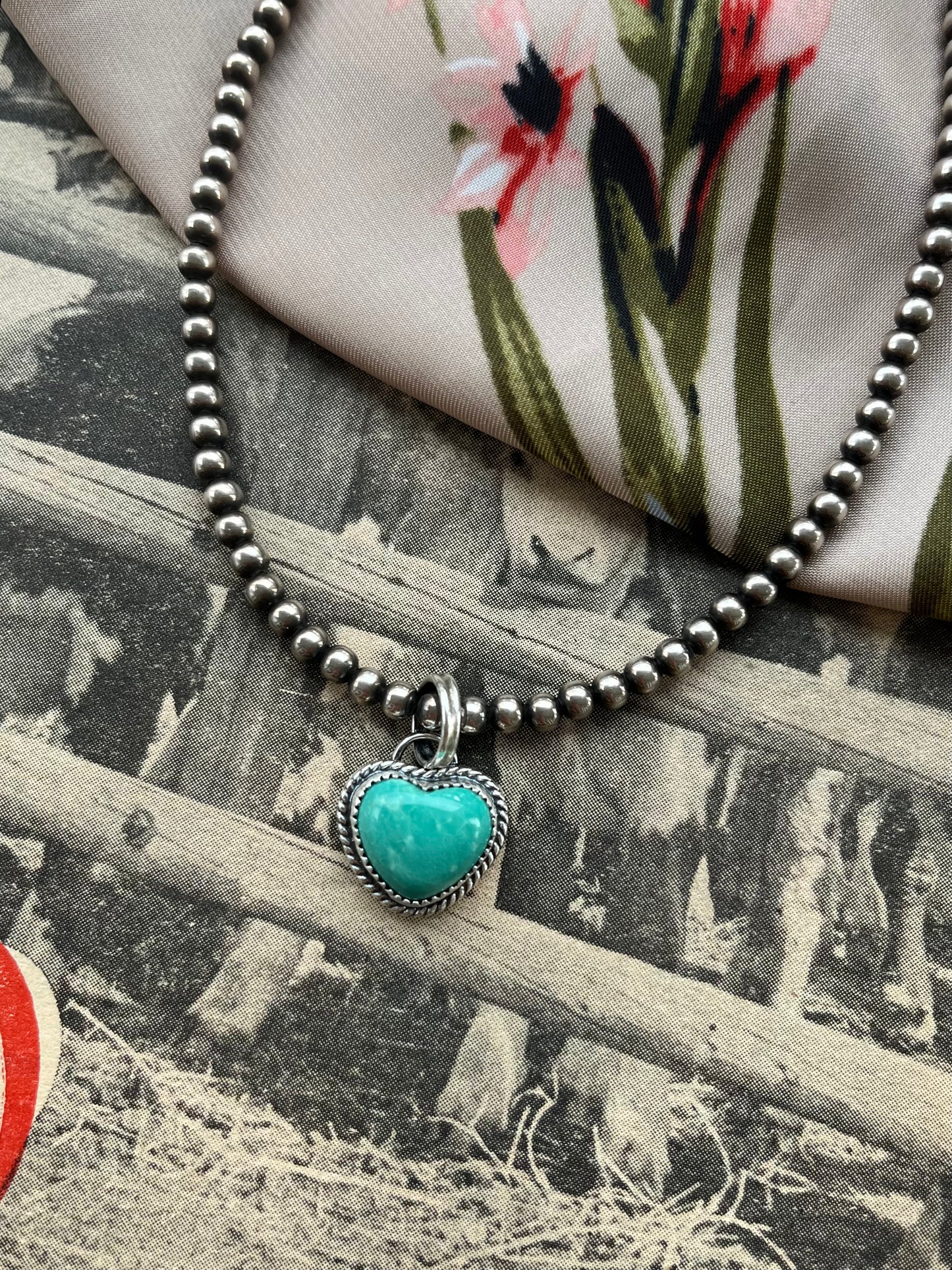Kingman Turquoise Heart Pendant
