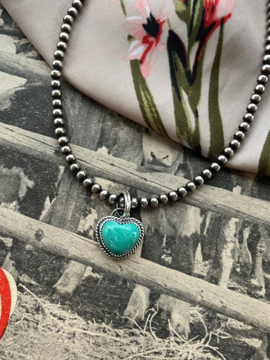 Kingman Turquoise Heart Pendant