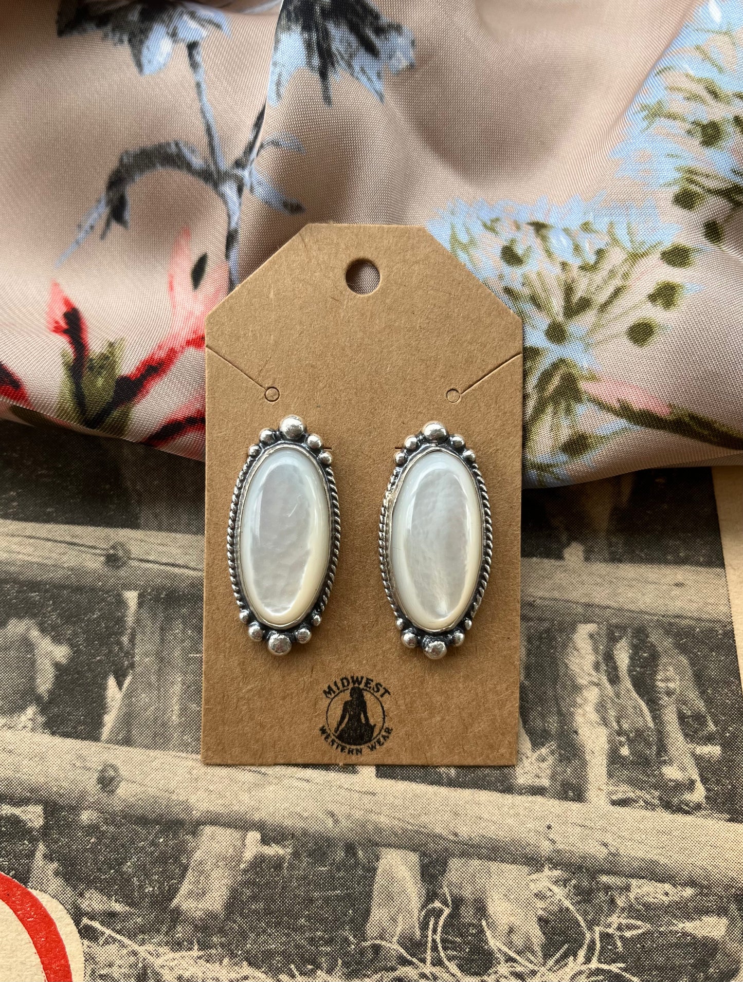 Mother of Pearl Stud Earrings