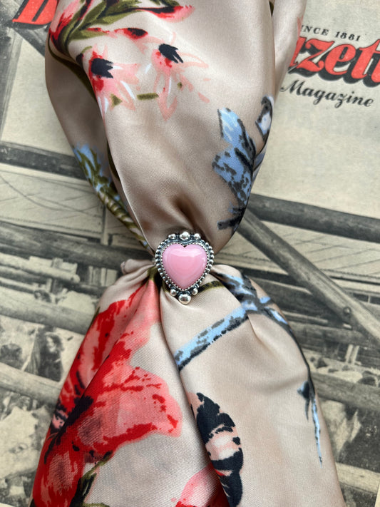 Pink Conch Heart Ring Size 8.5