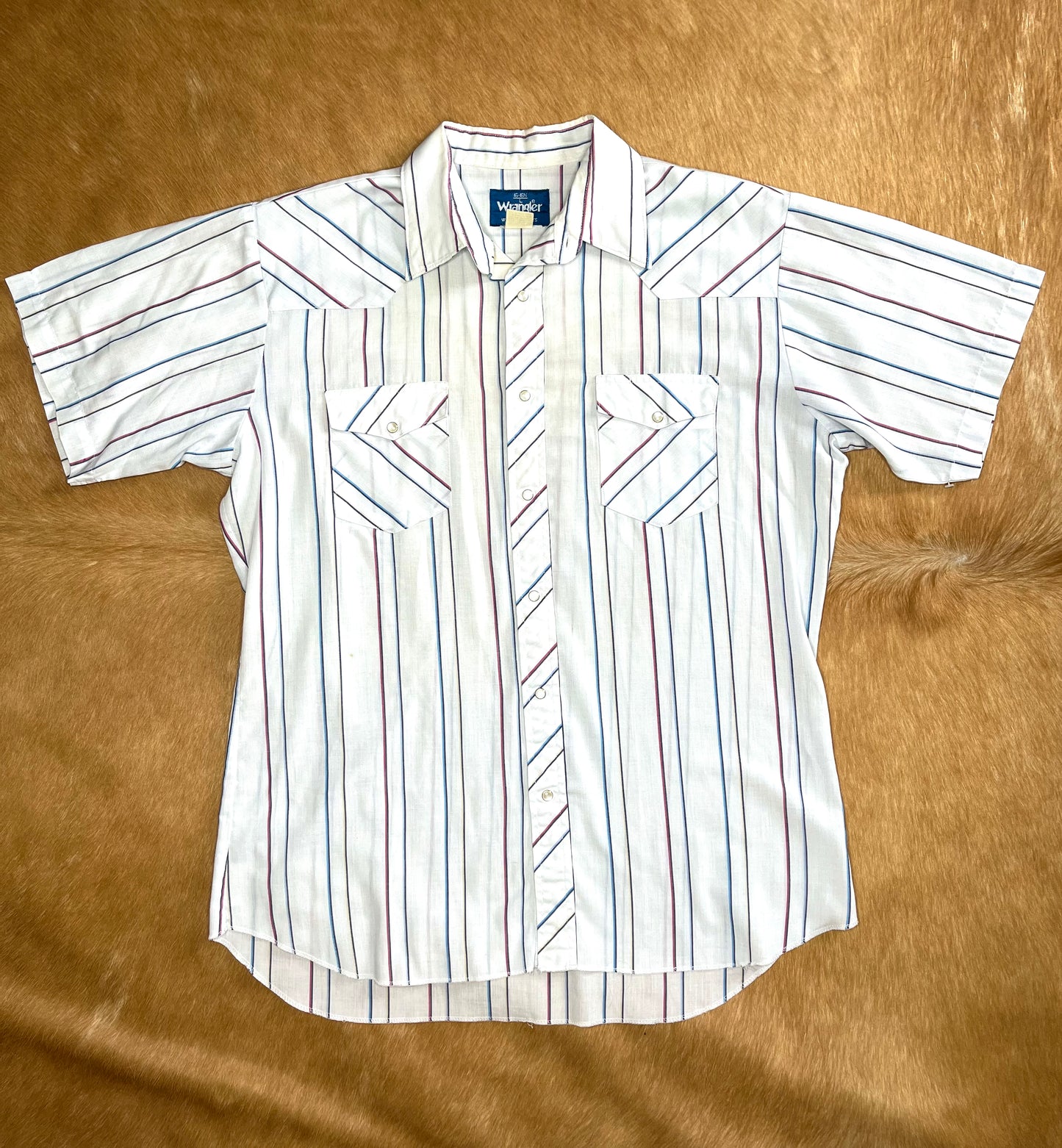 Men's Short Sleeve Wrangler Pearl Snap, Large